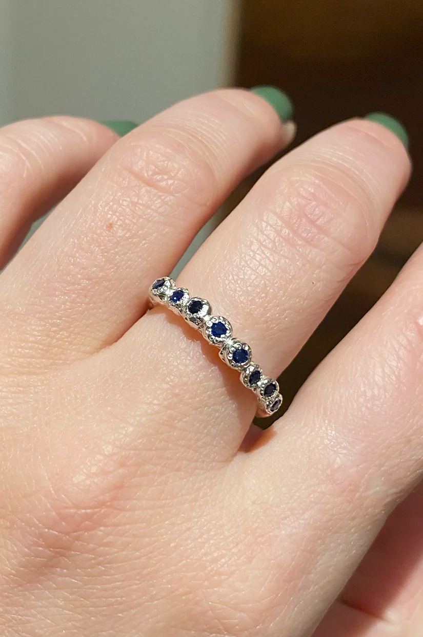 Alexandra Dodds Creature Ring - Silver Blue Sapphire - Image 2