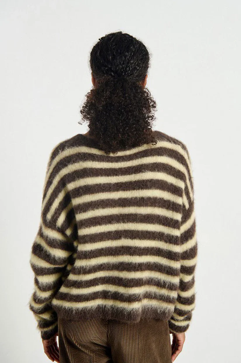American Vintage Nenybay Cardigan - Root Striped Soy - Image 3