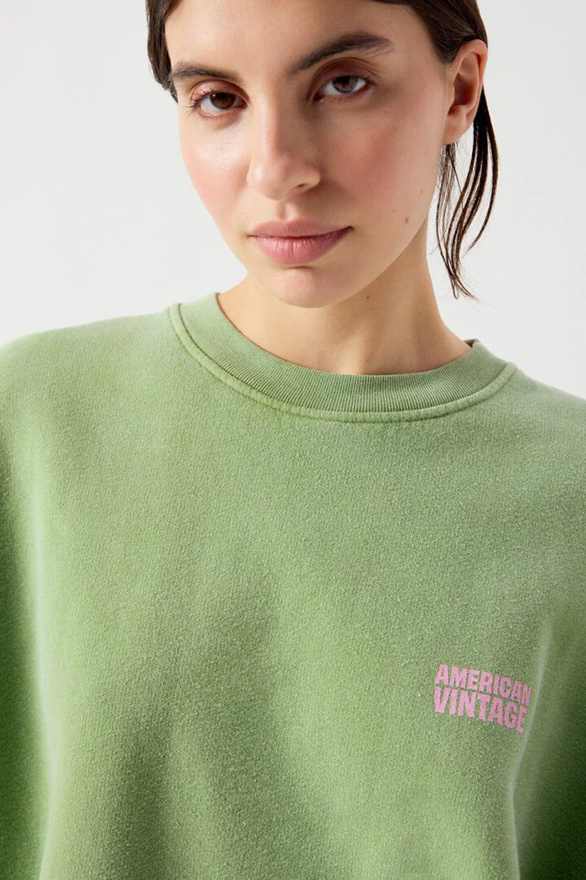 American Vintage Plizzy Sweatshirt - Vintage Lemongrass - Image 3