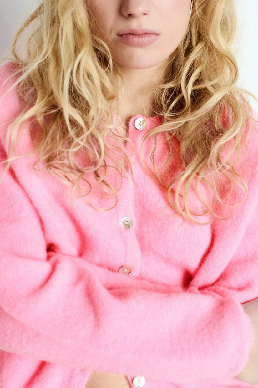 American Vintage Vitow Cardigan - Pink Melange - Image 3