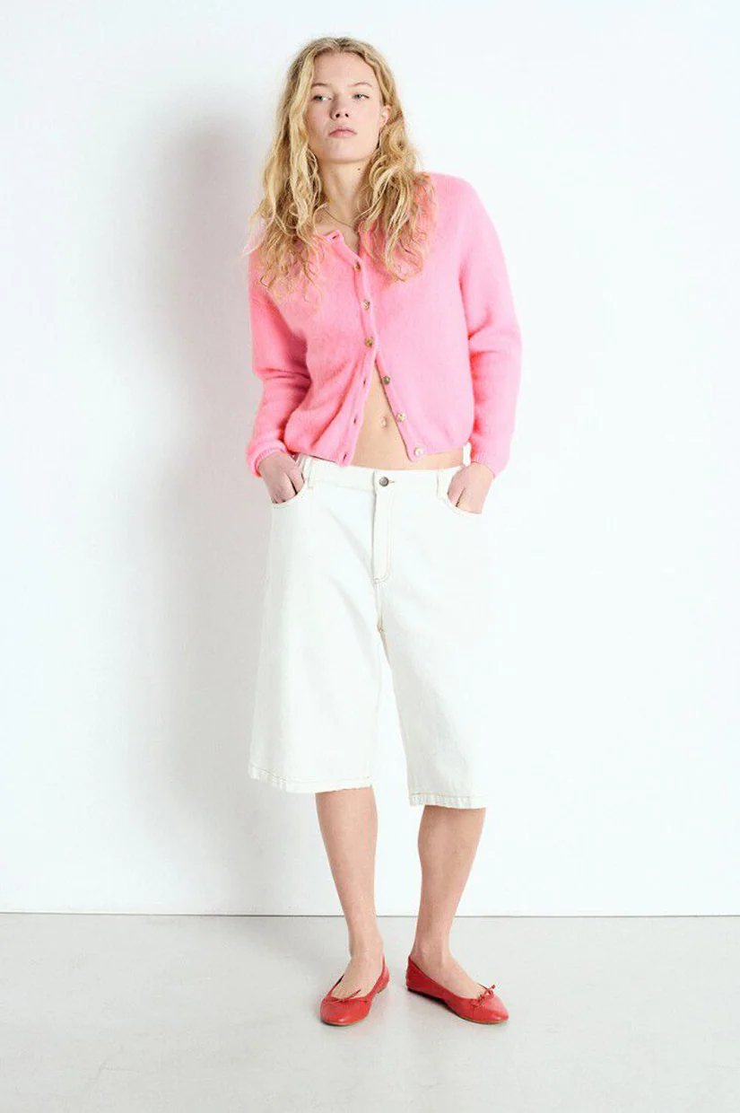 American Vintage Vitow Cardigan - Pink Melange - Image 4