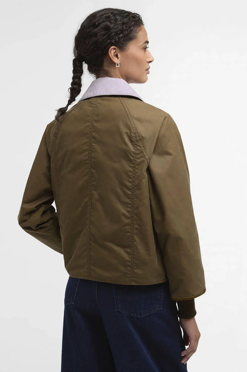 Barbour Cropped Beadnell Wax - Sand/Dress/Heather Mist - Image 3