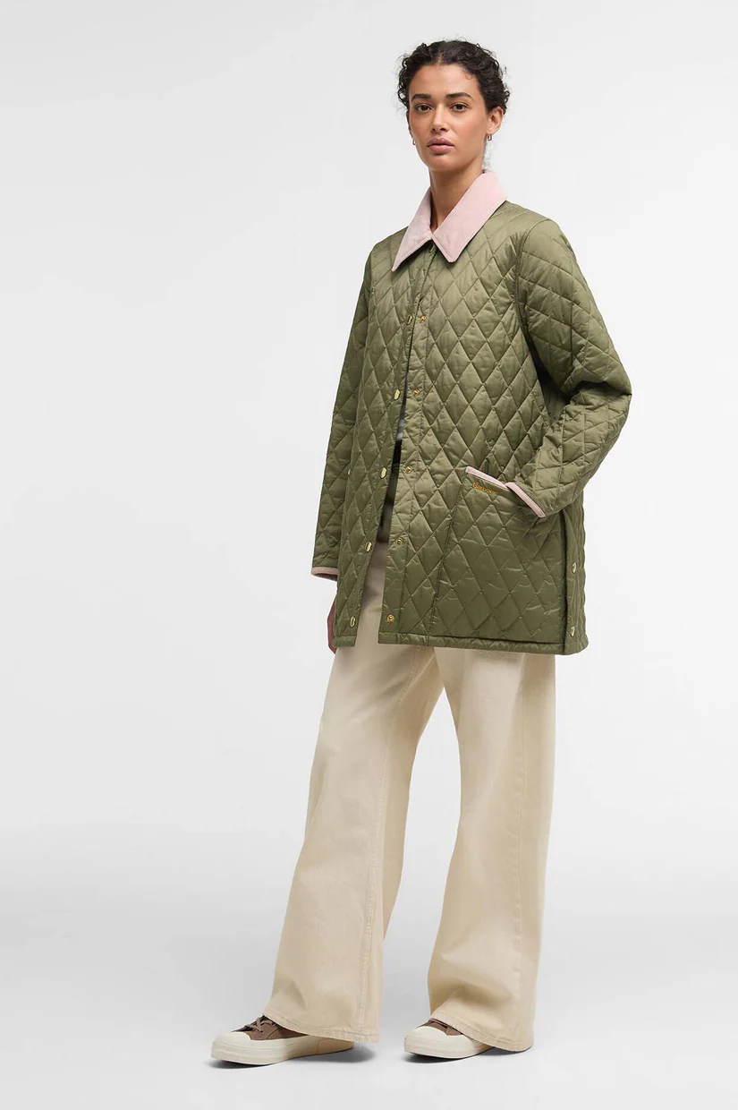Barbour Icons Modern Liddesdale Quilted Jacket - Bleached Olive/Ancient/Gardenia - Image 2