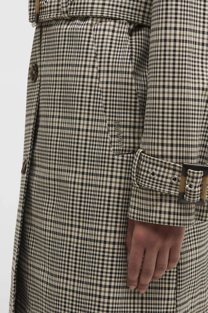 Barbour Maia Check Showerproof Trench - Olive Prince Of Wales Check - Image 4