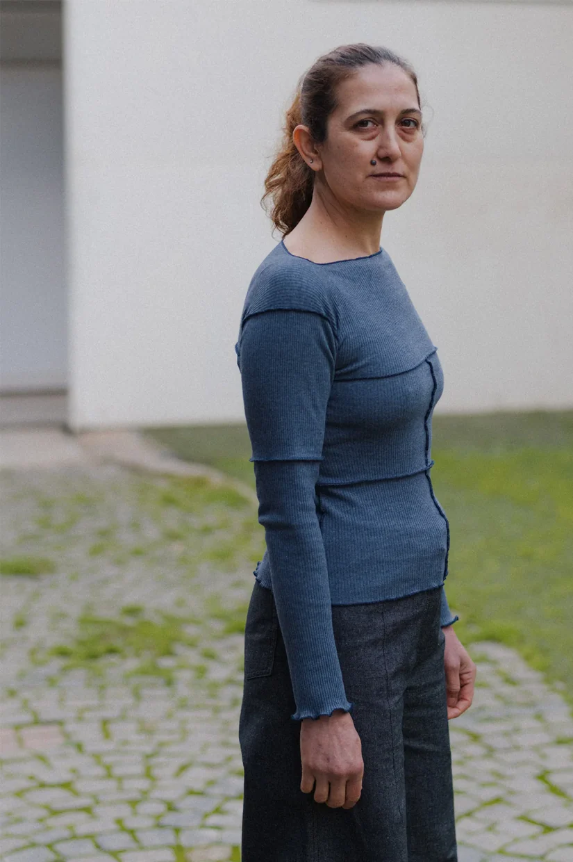 Baserange Cinder Long Sleeve Tee - Dark Denim - Image 3