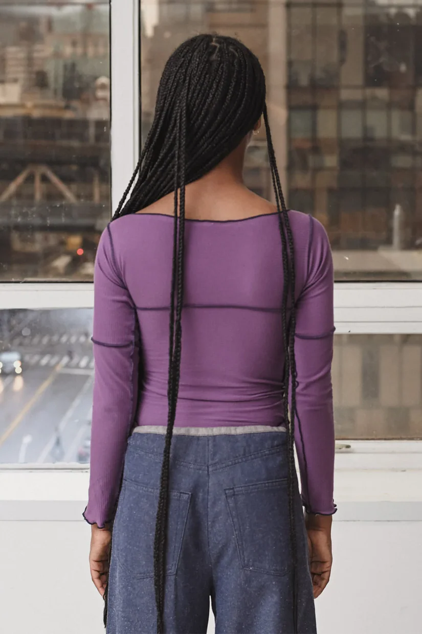 Baserange Cinder Long Sleeve Tee - Venet Purple - Image 2