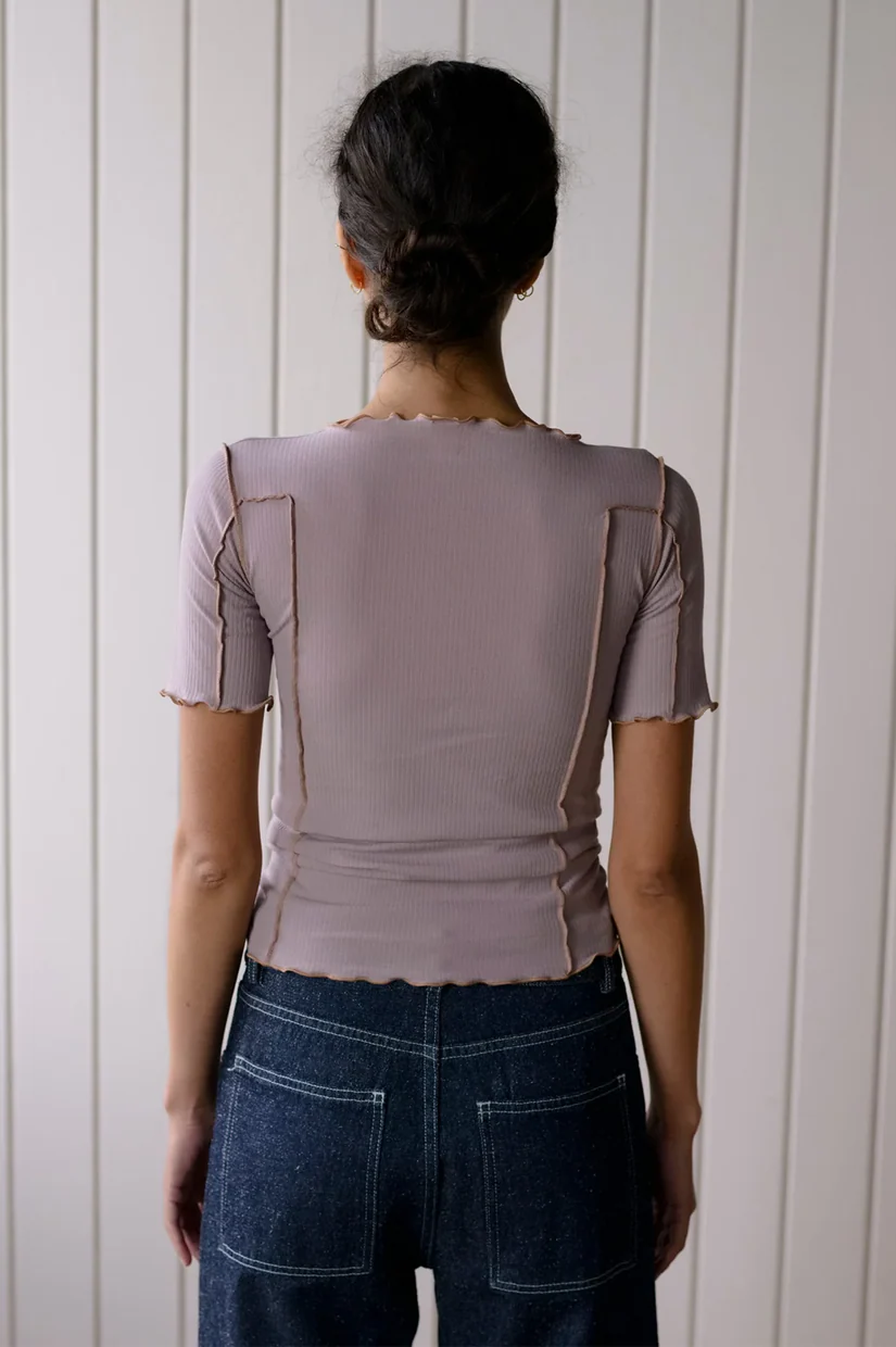 Baserange Omato 3/4 Tee - Verbe Purple - Image 2