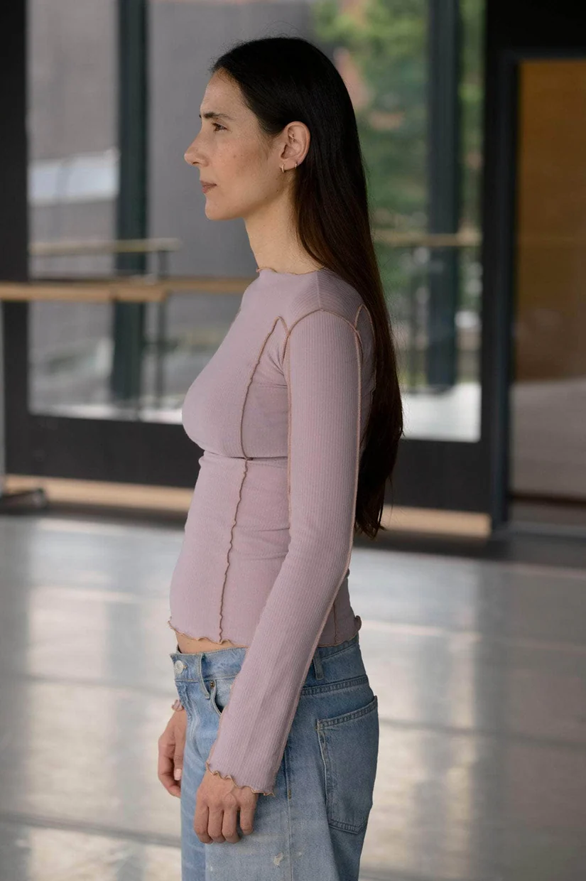 Baserange Omato Long Sleeve Tee - Verbe Purple - Image 3