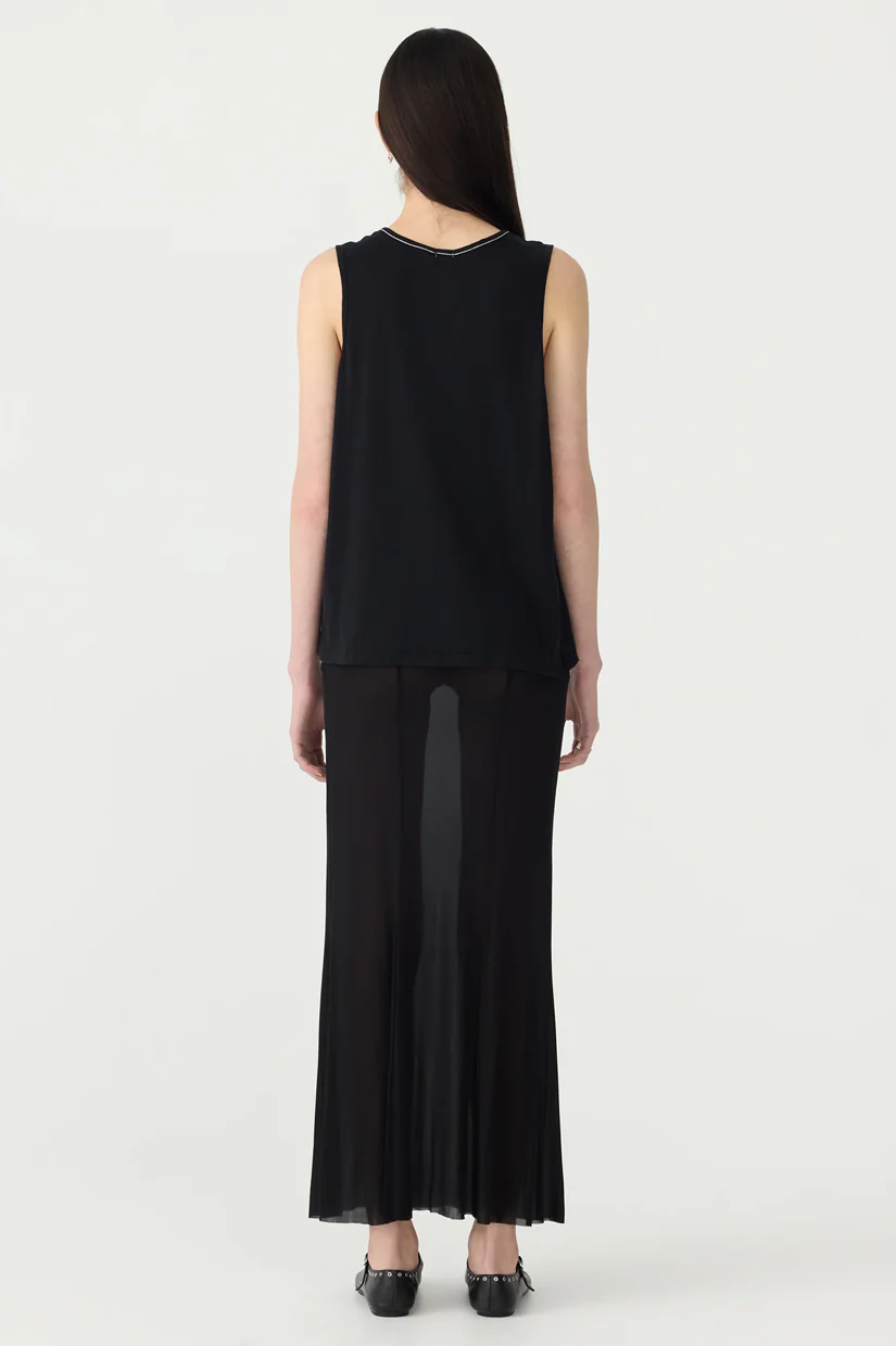Bassike Fine Bind Athletic Tank - Black - Image 4