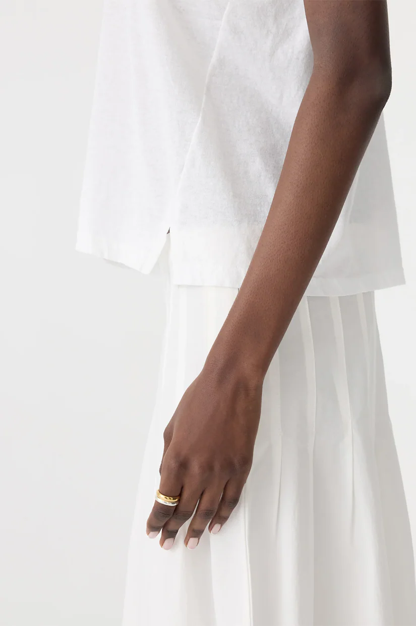 Bassike Fine Bind Athletic Tank - White - Image 3