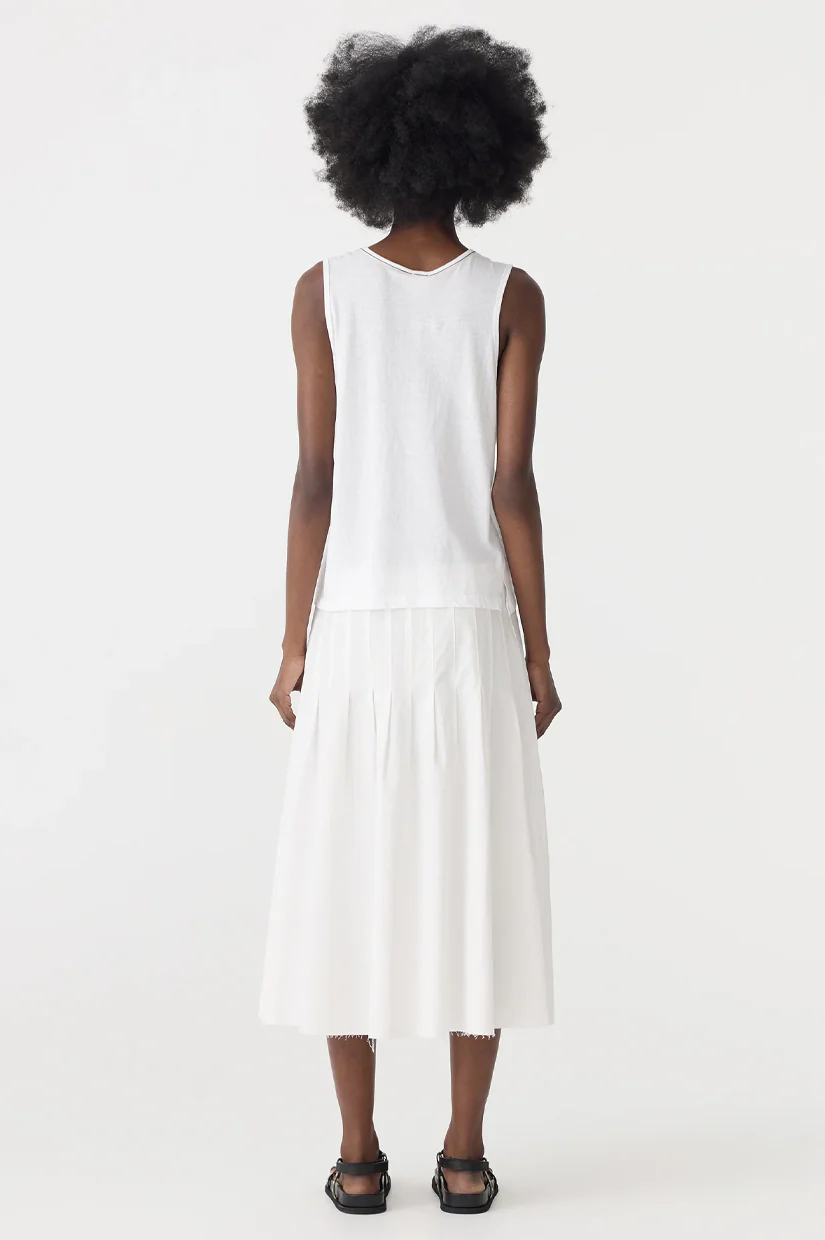 Bassike Fine Bind Athletic Tank - White - Image 4