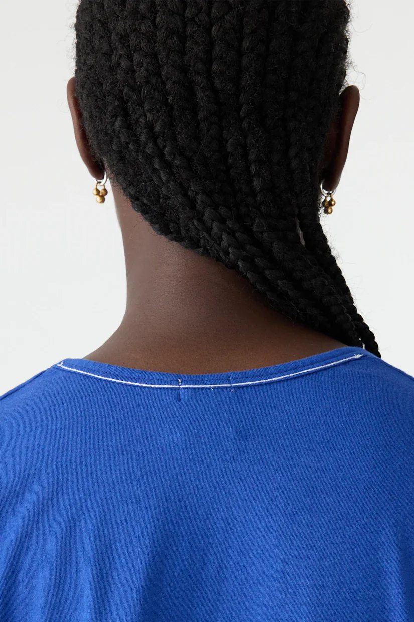 Bassike Fine Bind Scoop Neck Tank - Cobalt - Image 3