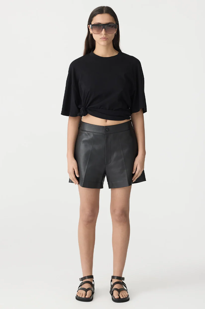 Bassike Floating Neck Boxy T.shirt - Black - Image 2