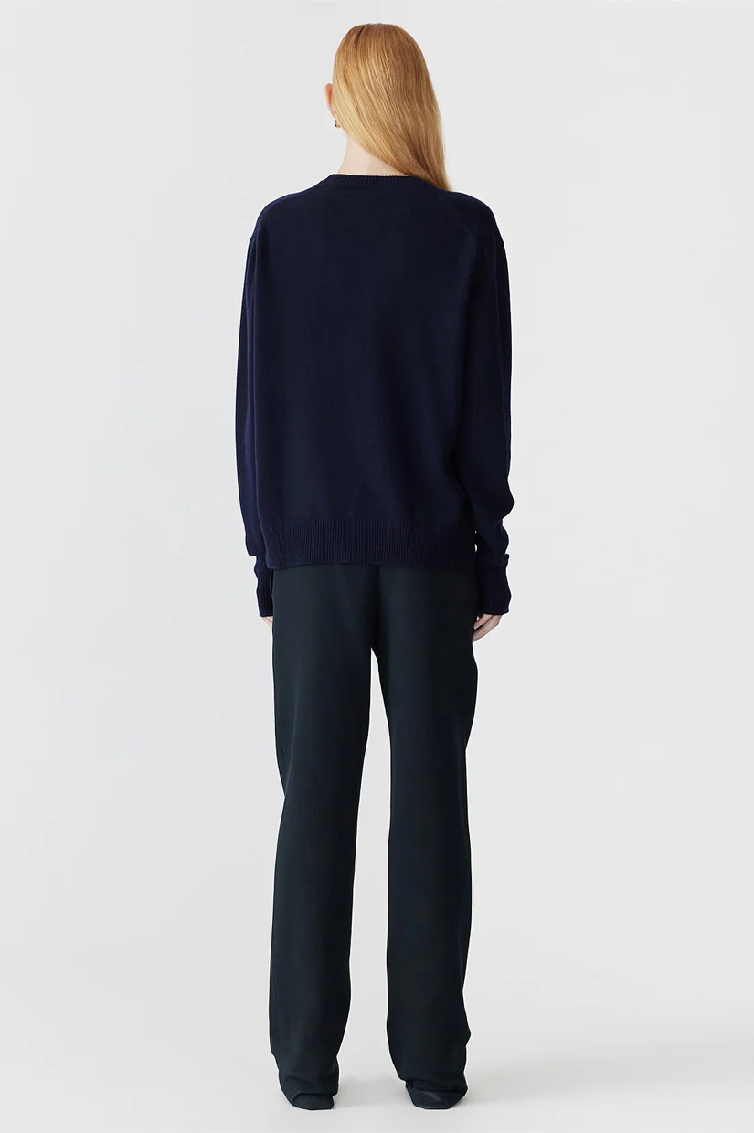 Bassike Low V-neck Slouchy Knit - Ink - Image 2