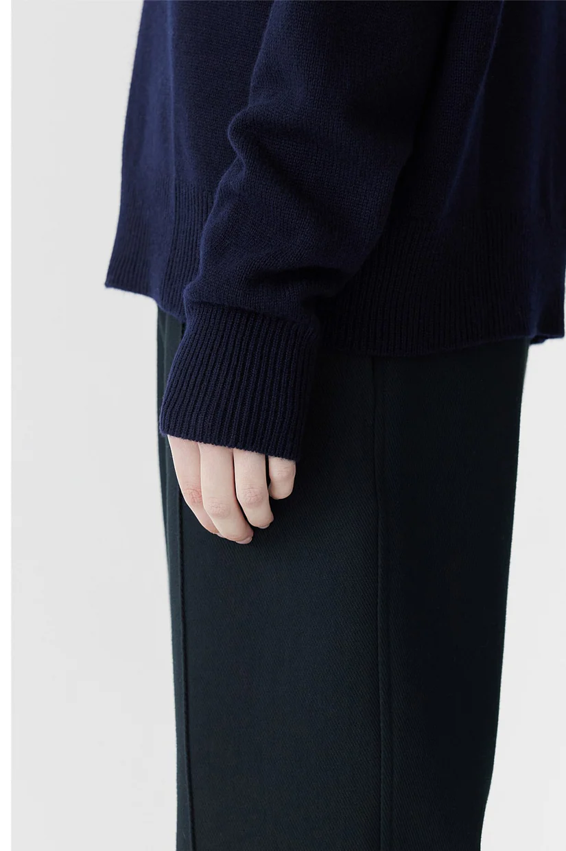 Bassike Low V-neck Slouchy Knit - Ink - Image 4