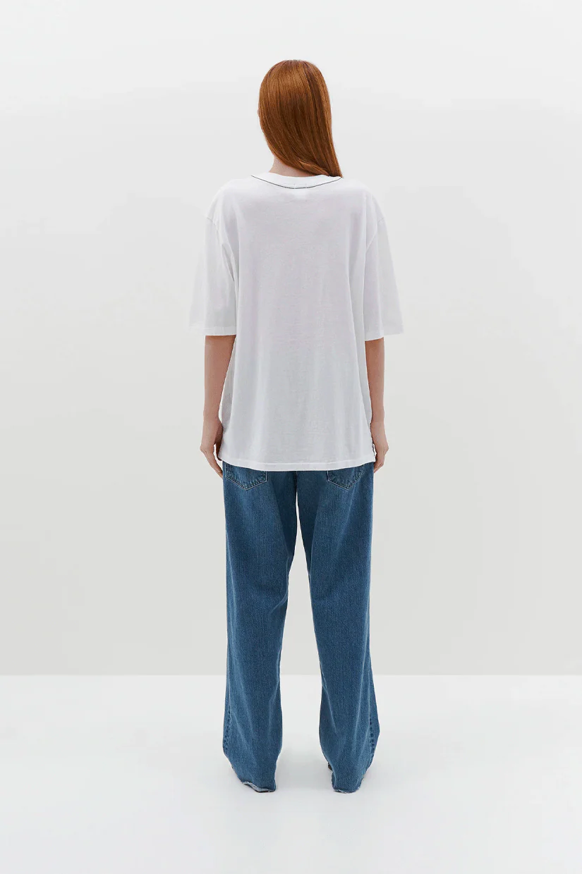 Bassike Slouch Boyfriend SS T - White - Image 3
