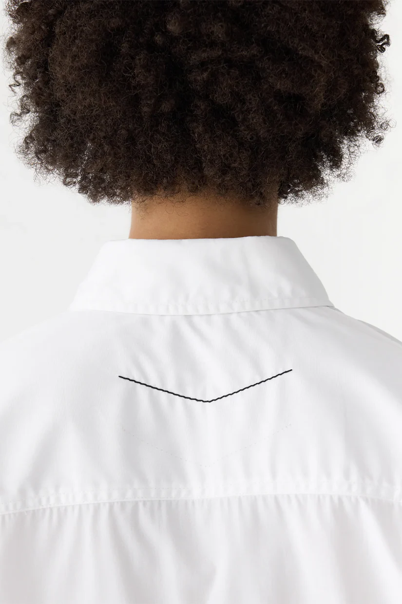 Bassike Slouch Poplin Shirt - White - Image 3