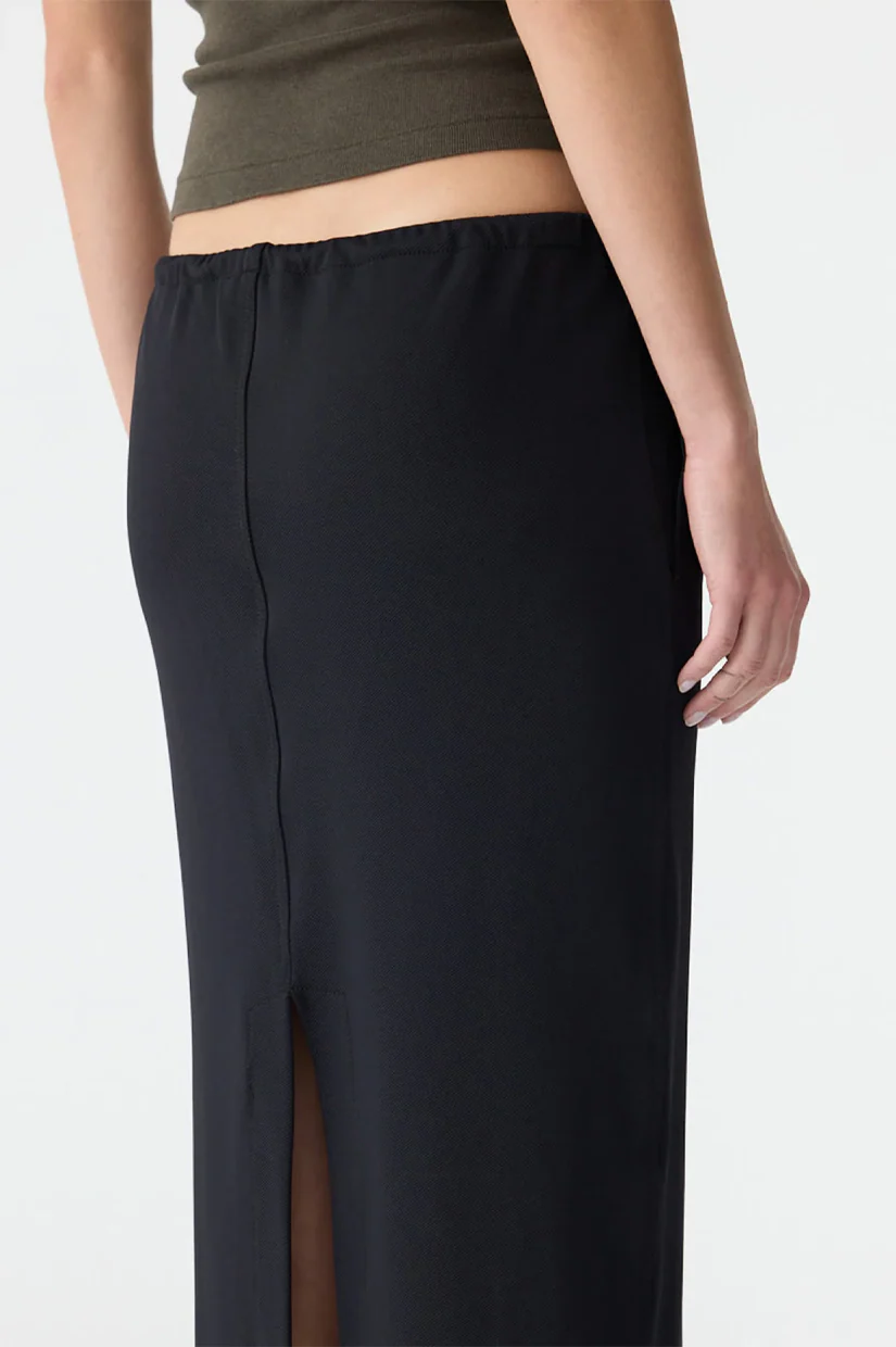 Bassike Stretch Twill Minimal Skirt - Black - Image 3