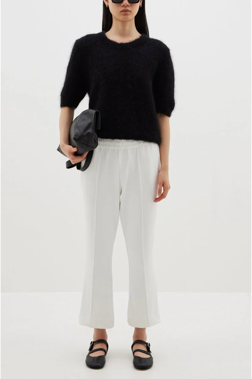 Bassike Twill Flared Pant - White