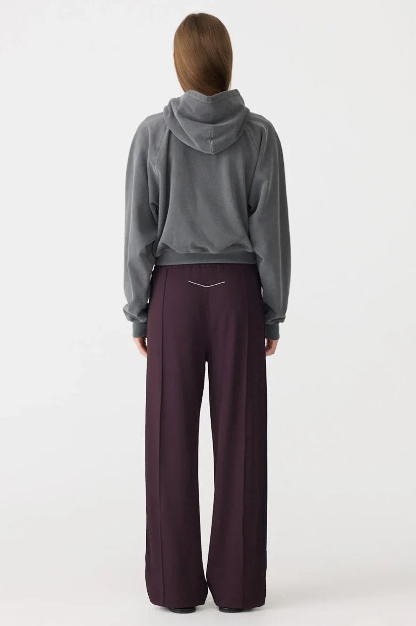 Bassike Twill Stripe Detail Pant - Dark Plum Ink - Image 4