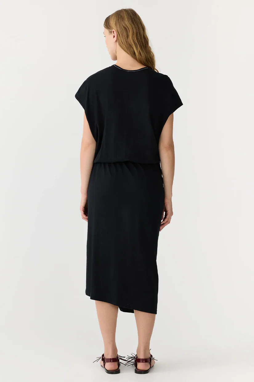 Bassike Wrap V-neck Tank Dress - Black - Image 3