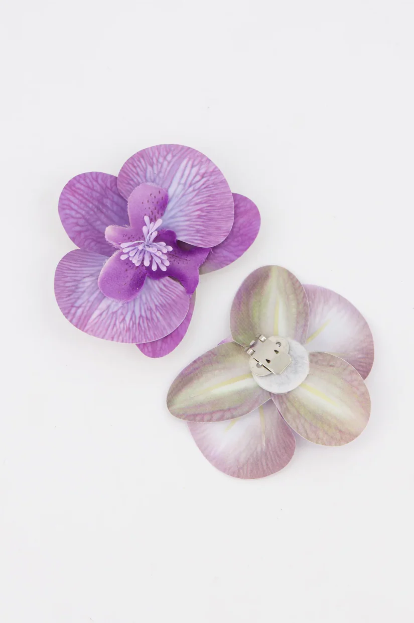 Bronwyn Flower Trim Pair - Purple - Image 2