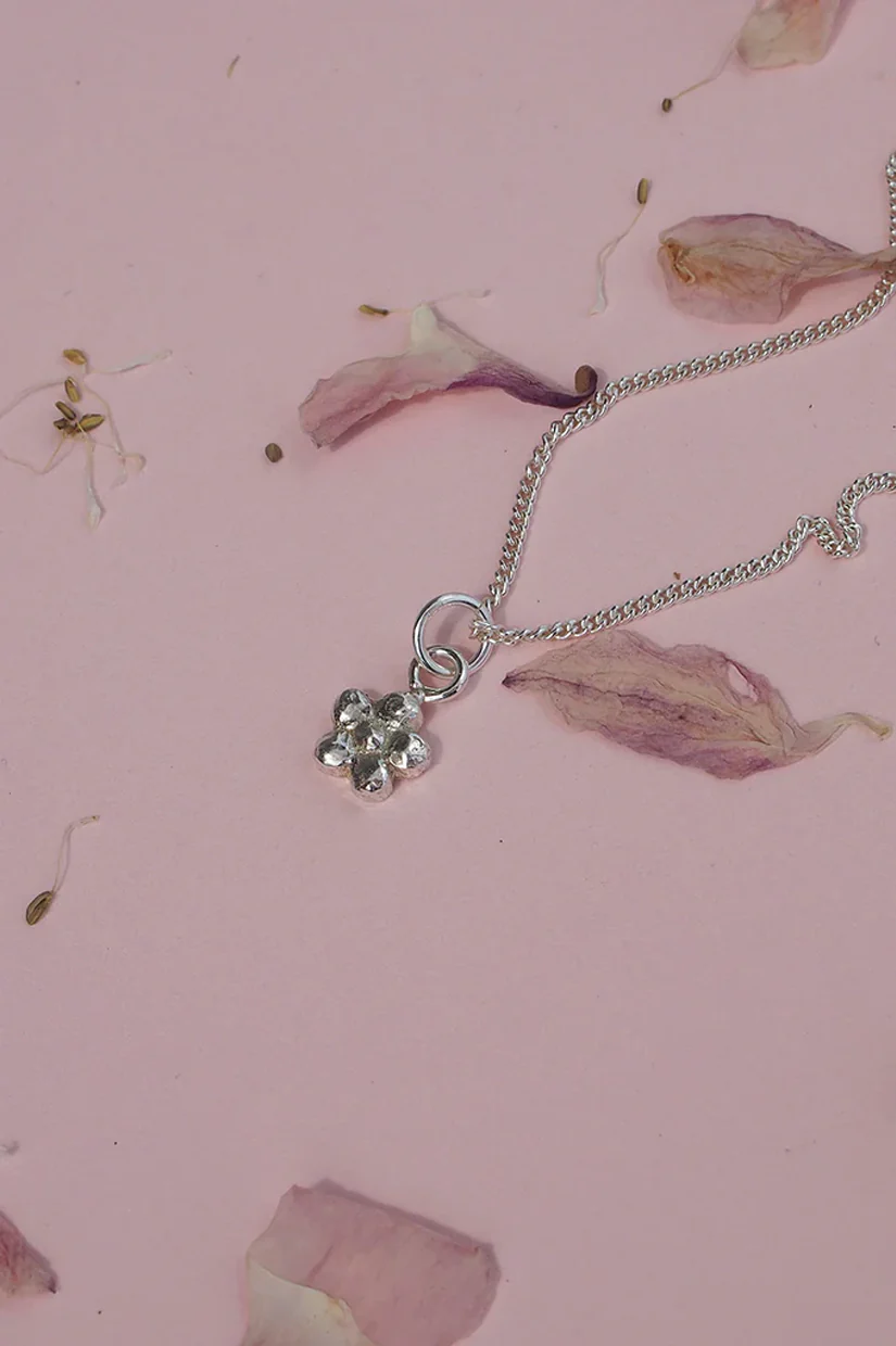 C&V Cherry Blossom Necklace - Silver - Image 3