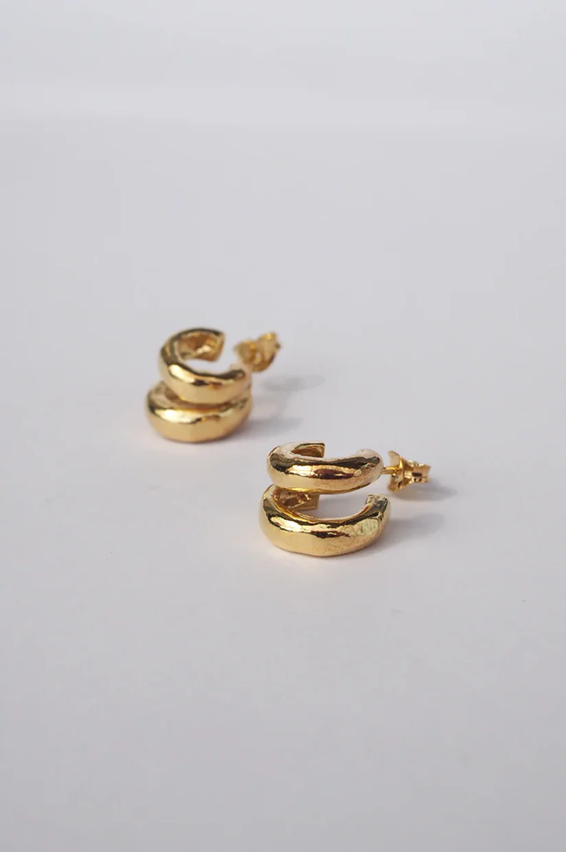 C&V Double Roly Poly Hoops - Gold - Image 3