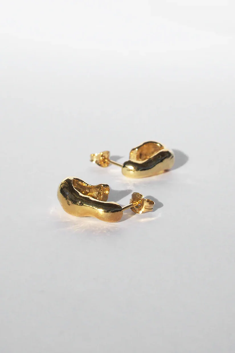 C&V Mini Ripple Hoops - Gold - Image 3