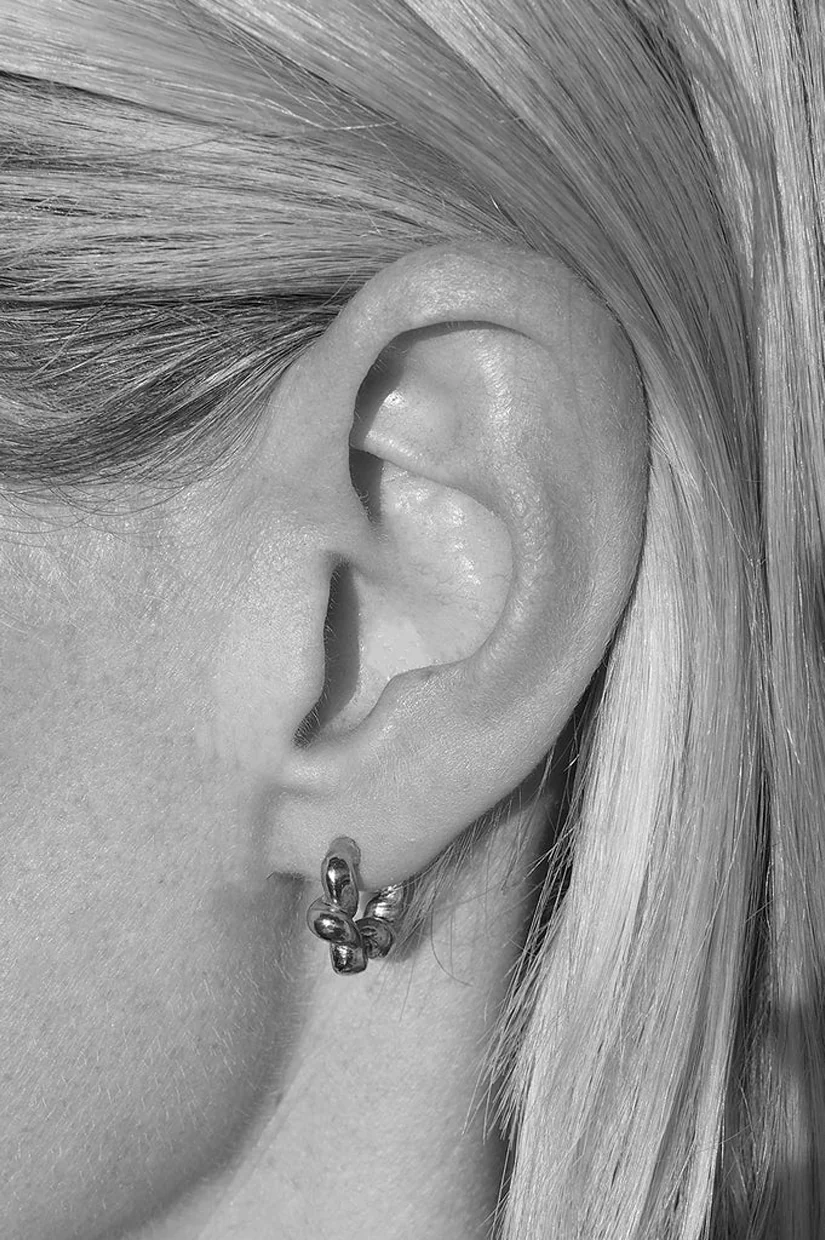 C&V Mini Twirl Hoops - Silver - Image 2
