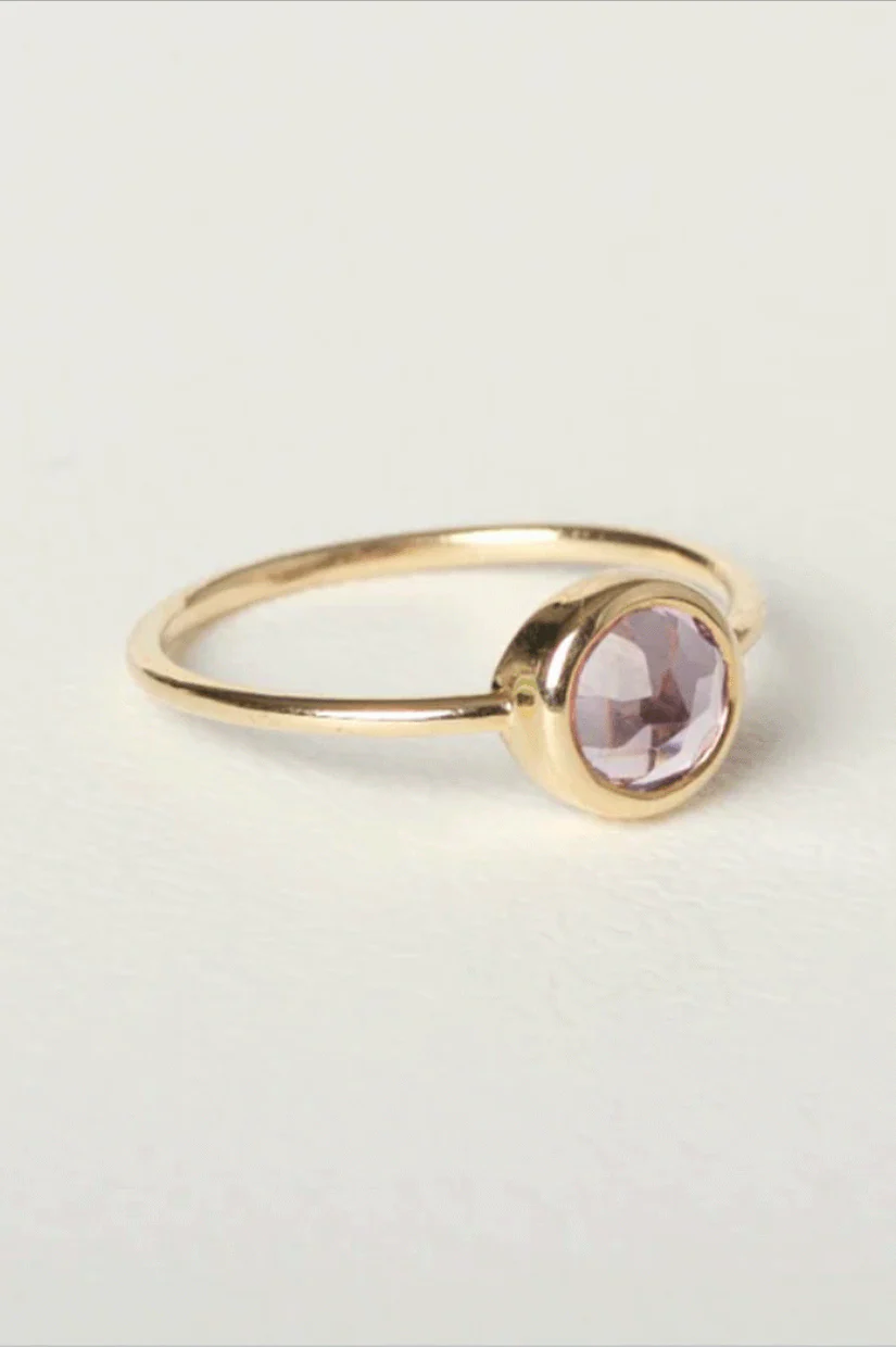 Charlotte Penman Ava Mini Ring Fine - Morganite/Gold - Image 2