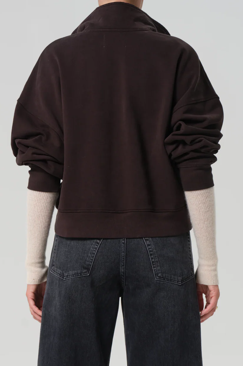 Citizens Of Humanity Mirelle Funnel Neck - Chocolate - Image 2