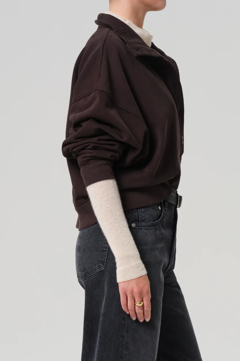 Citizens Of Humanity Mirelle Funnel Neck - Chocolate - Image 3