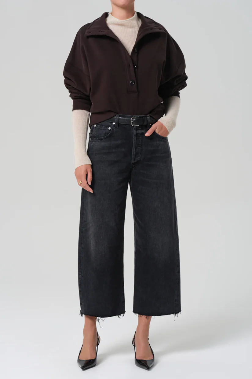 Citizens Of Humanity Mirelle Funnel Neck - Chocolate - Image 4