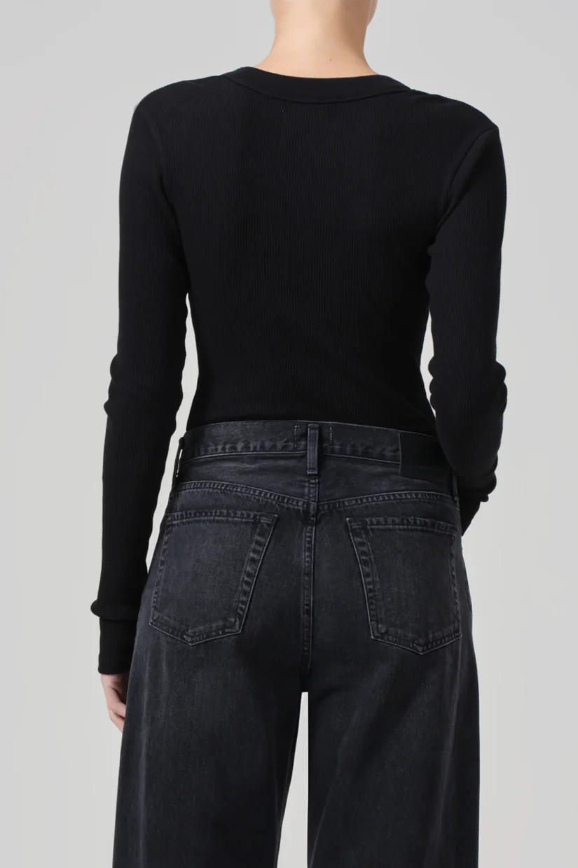 Citizens Of Humanity Varra Henley - Black - Image 2