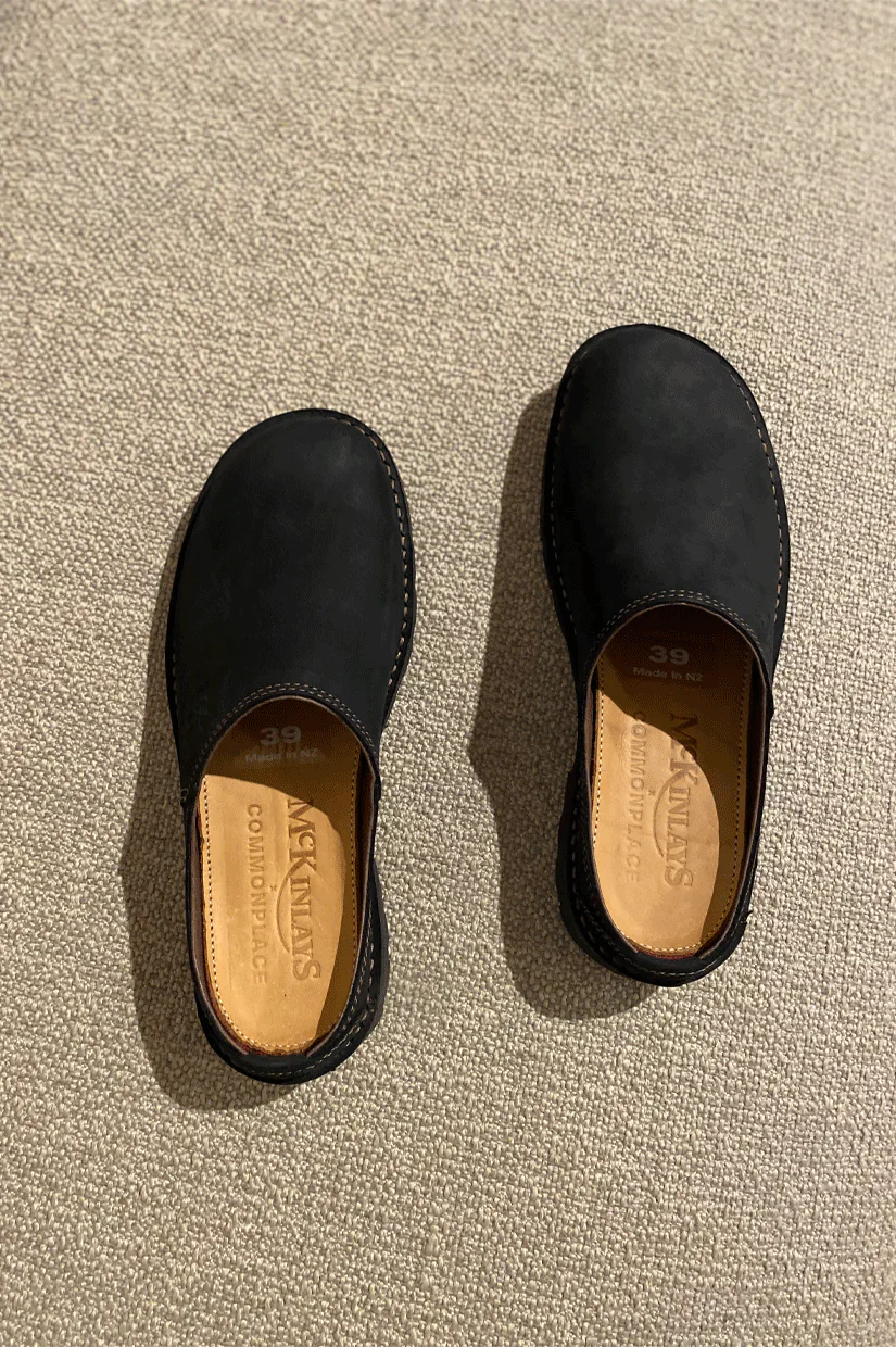 Commonplace X McKinlays Anderson Slip On Loafer - Nubuc Black with contrast stitch - Image 3