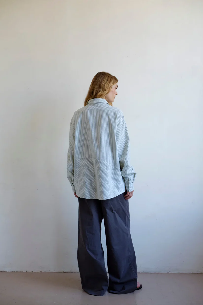 Commonplace Essentials Cortez Shirt - Mint Stripe - Image 4