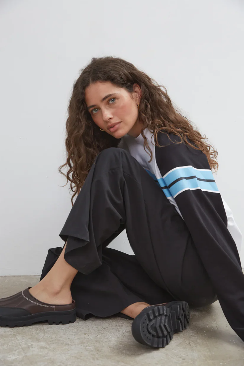 Commonplace Essentials Duty Raglan L/S - Black/White/Blue - Image 4