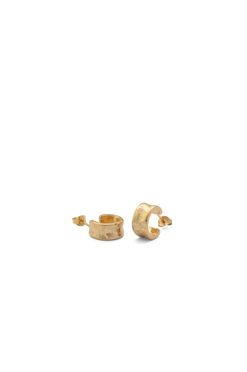 Creeps & Violets Squashed Hoops - Gold