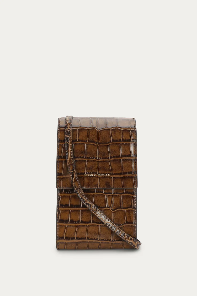 Deadly Ponies Poucheroo - Leather Strap - Toffee Croc