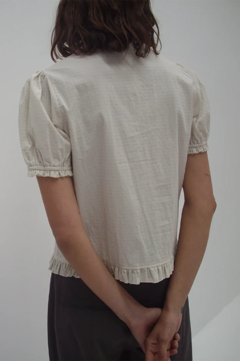Deiji Studios Pintuck Top - Bone Check - Image 3