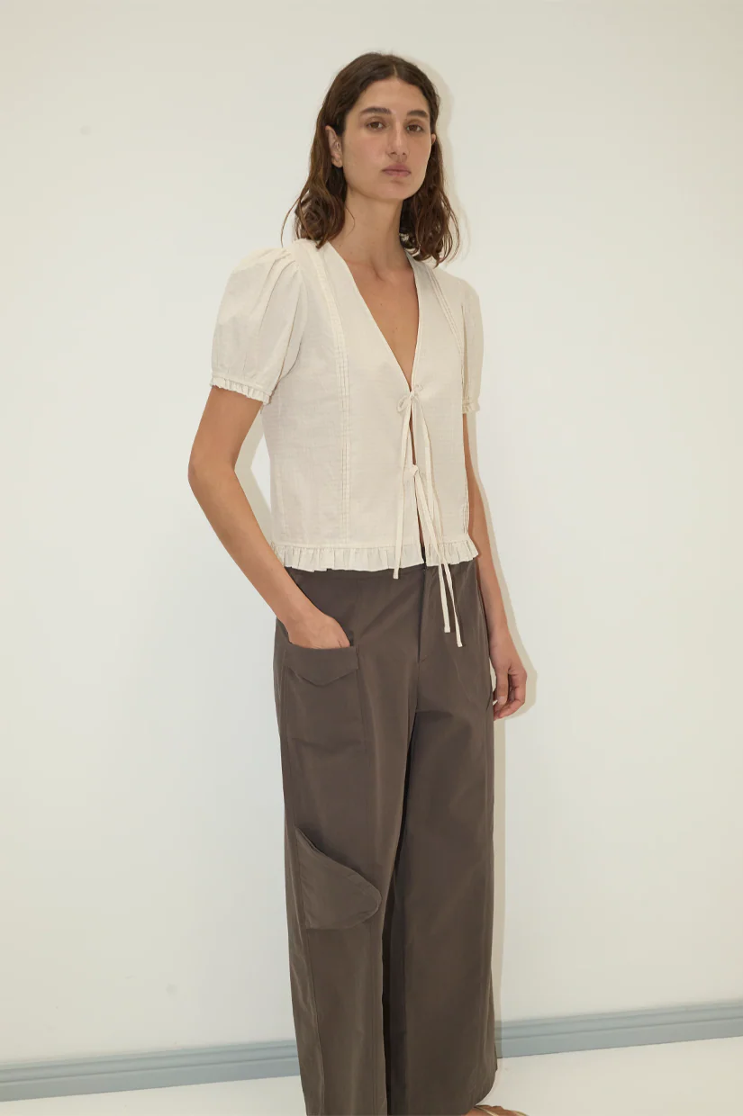 Deiji Studios Pintuck Top - Bone Check - Image 4