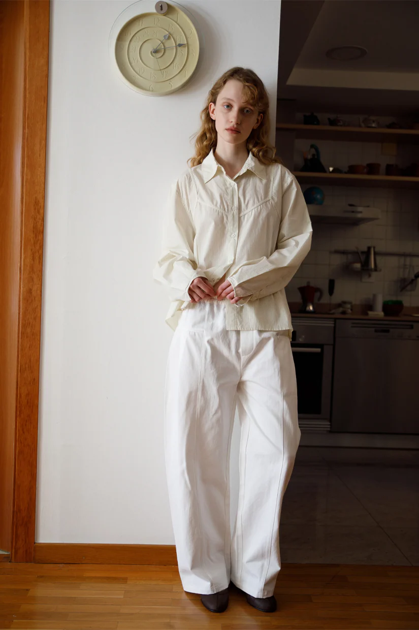 Deiji Studios Pleat Pant - White
