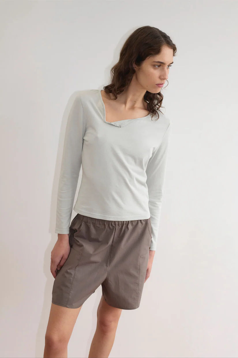 Deiji Studios Pleat Short - Khaki Check - Image 3