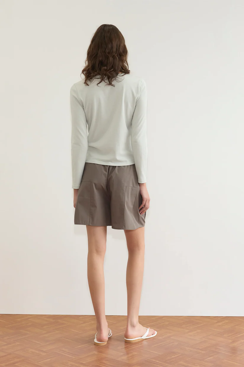 Deiji Studios Pleat Short - Khaki Check - Image 4