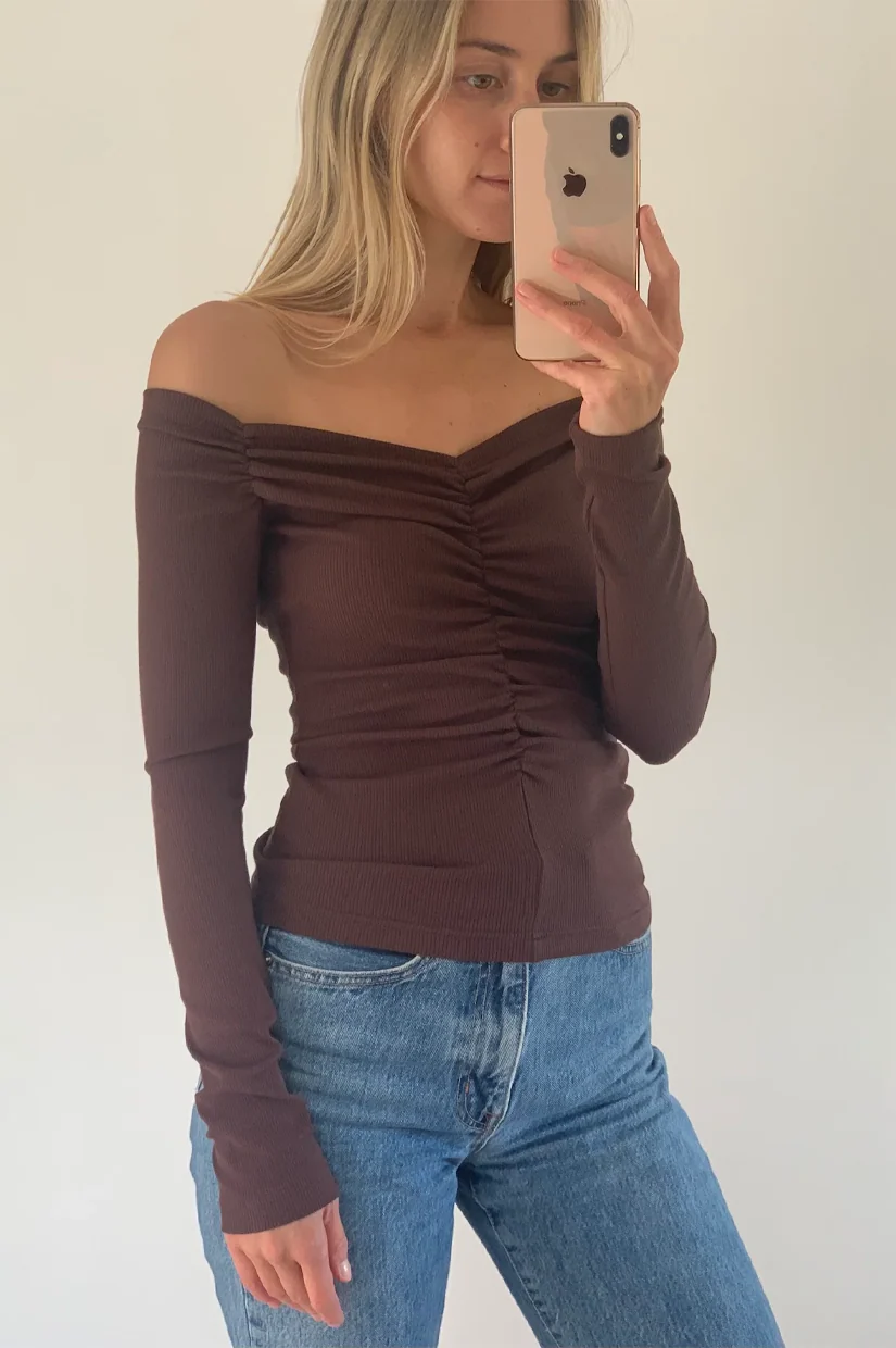 Dominique Healy Luella LS - Chocolate