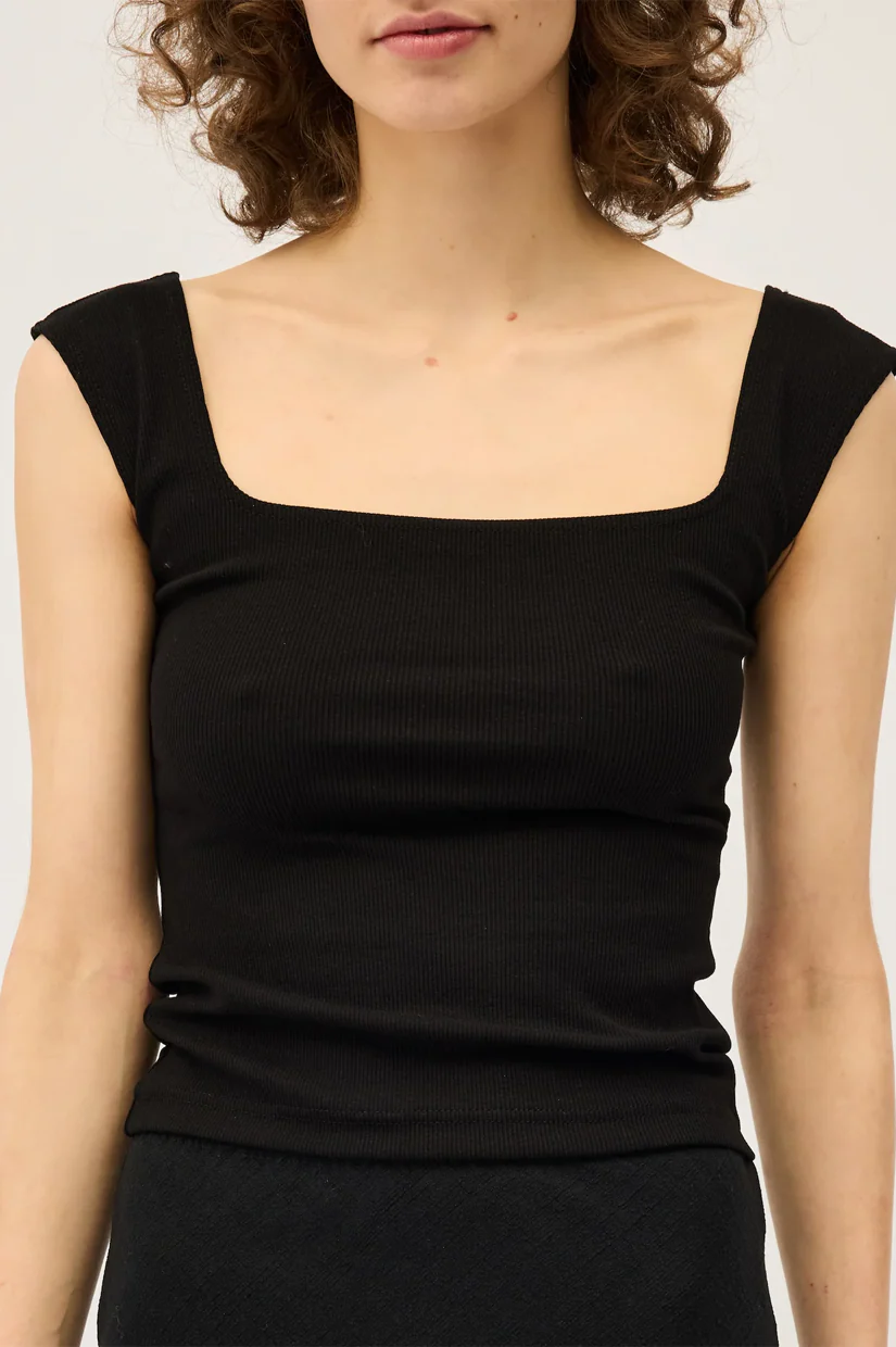 Dominique Healy Naia Tank - Black Rib - Image 3