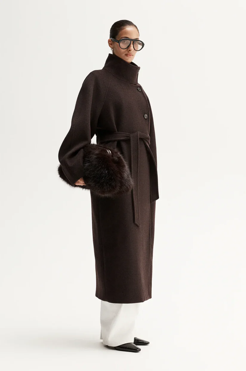 Elka Collective Angelica Coat - Chocolate - Image 3