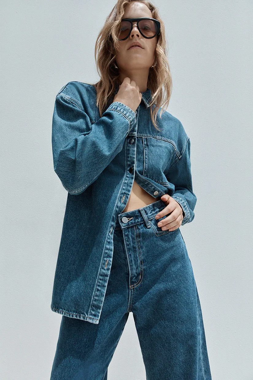 Elka Collective Kennedy Denim Shirt - Dark Indigo - Image 2