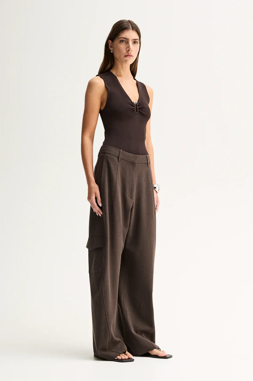 Elka Collective Lindsay Knit Top - Chocolate - Image 3